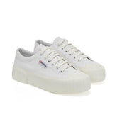 Superga 2631 Stripe Platform Scarpe White-White Avorio